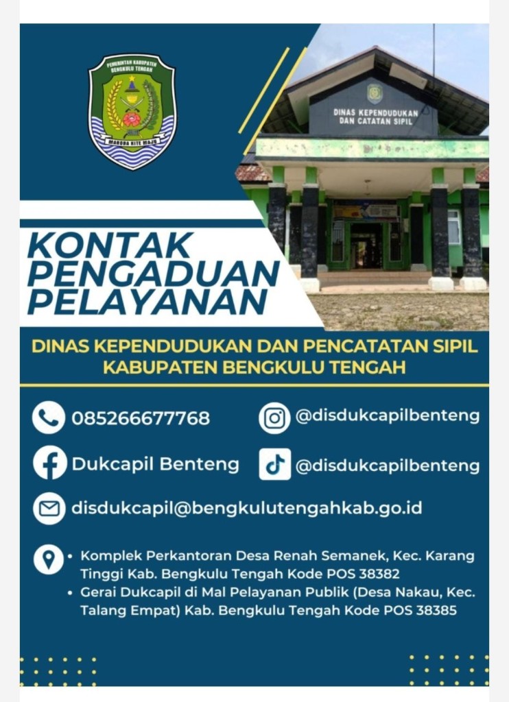 KONTAK-PENGADUAN-DINAS-DUKCAPIL-BENGKULU-TENGAH-